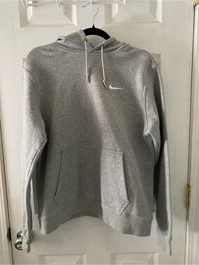 Nike Light Gray Pullover Hoodie with White Swoosh